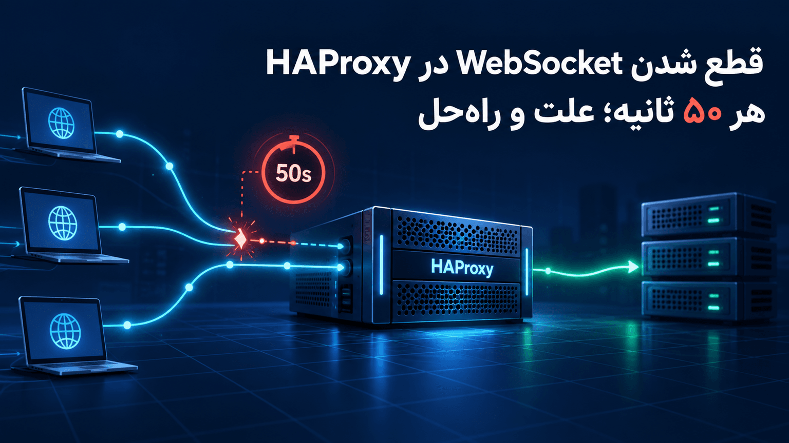 قطع شدن WebSocket در HAProxy هر ۵۰ ثانیه؛ علت و راه‌حل
