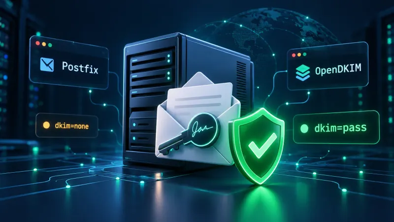 رفع dkim=none در Postfix با راه‌اندازی OpenDKIM