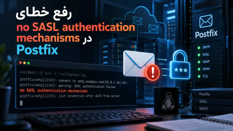 رفع خطای no SASL authentication mechanisms در Postfix